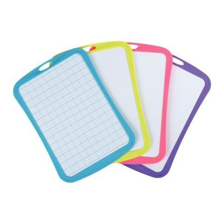 Achetez Ardoise effaçable à  sec 1 face uni / 1 face quadrillée seyes format 20x28cm, couleurs a..