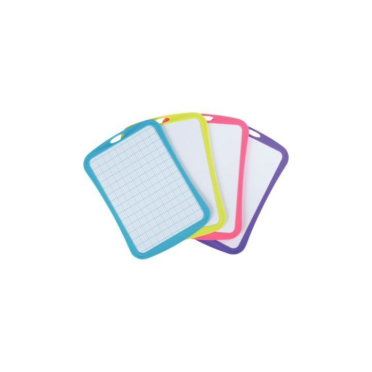 Ardoise effaçable à  sec 1 face uni / 1 face quadrillée seyes format 20x28cm, couleurs assorties FAR400461 S