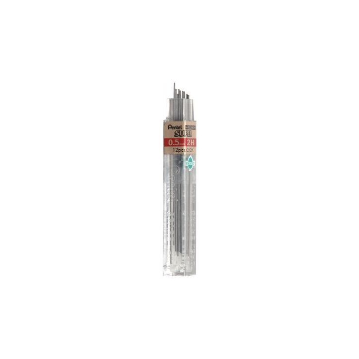 PENTEL Etui de 12 mines 0,5 mm Hi-Polymer haute qualité 2H C505