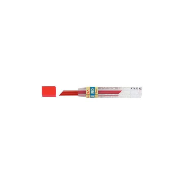 Etui de 12 mines 0,7 mm rouge PPR-7 PENTEL