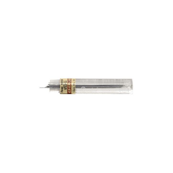 Etui de 12 mines graphite Hi-polymer SUPER diamètre 0,3 mm. HB 300-HBX PENTEL