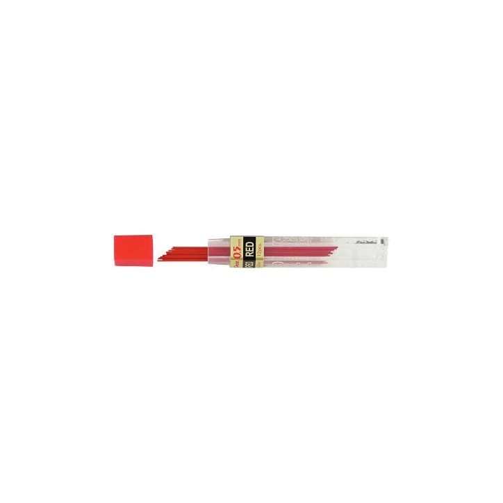 Etui de 12 mines Pentel 0,5 mm rouge PPR-5X PENTEL