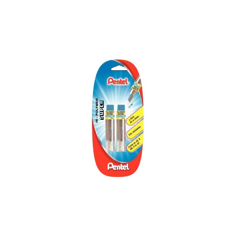 Achetez Blister de 2 étuis de 12 mines Hi-Polymer 0,7mm HB 212782 PENTEL pas cher sur Ma Rentrée S.. Achetez Blister de 2 étuis de 12 mines Hi-Polymer 0,7mm HB 212782 PENTEL pas cher sur Ma Rentrée S..
