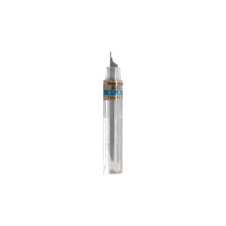 Etui de 12 mines graphite Hi-polymer SUPER diamètre 0,7 mm. B 50-BX PENTEL