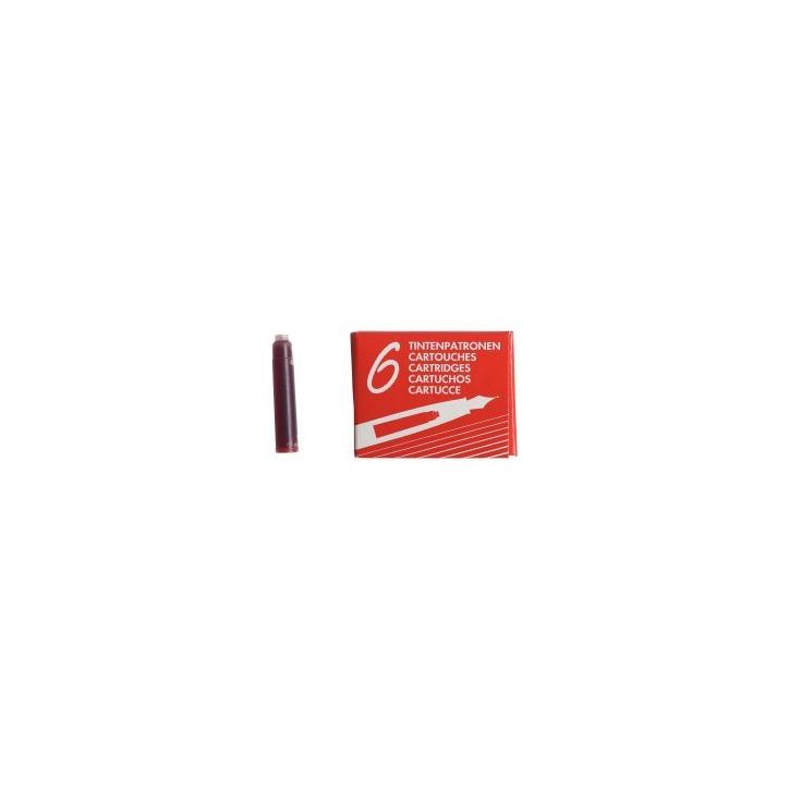 Etui de 6 cartouches internationales encre rouge 12232
