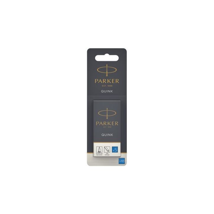 Blister de 10 cartouches longues Quink bleues 1950207 PARKER