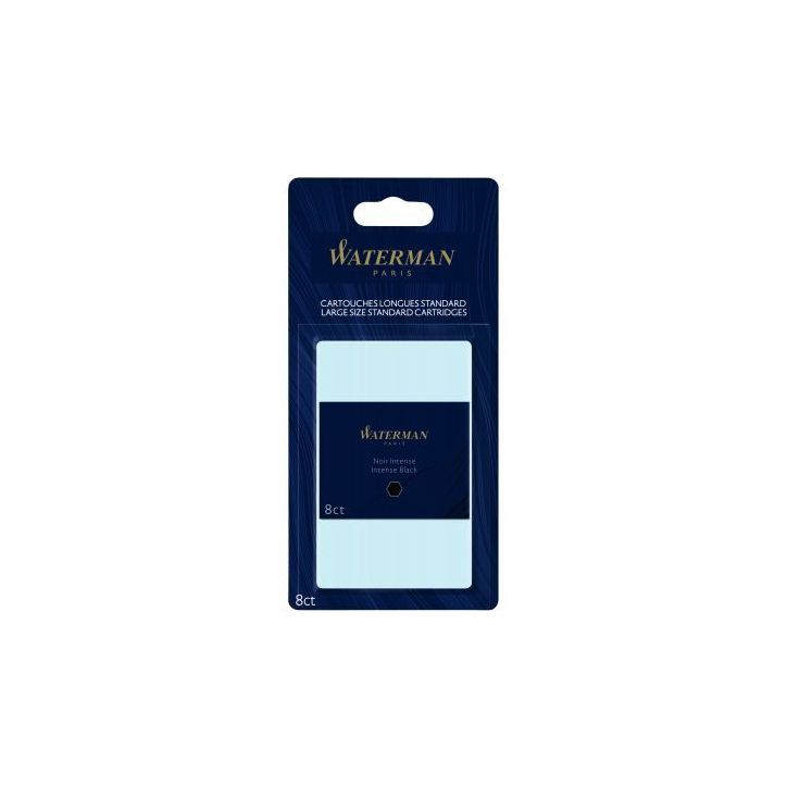 Blister de 8 cartouches longues Waterman noires S0712991 WATERMAN