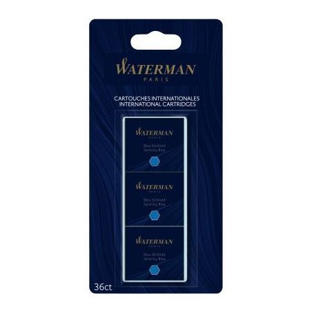 Achetez Blister de 36 cartouches courtes Waterman bleues S0713041 WATERMAN pas cher sur Ma Rentrée ..