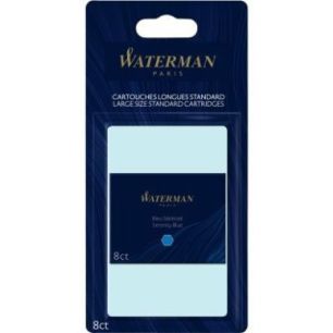 Achetez Blister de 8 cartouches longues Waterman bleues S0713021 WATERMAN pas cher sur Ma Rentrée S..