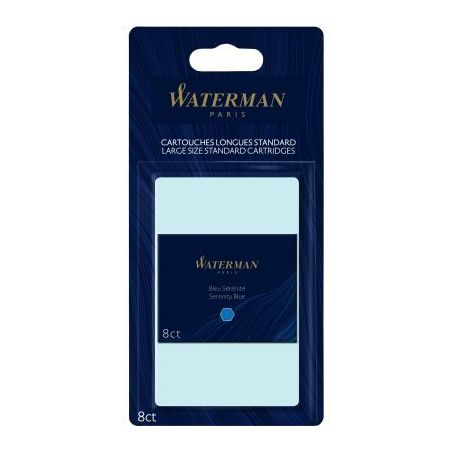 Achetez Blister de 8 cartouches longues Waterman bleues S0713021 WATERMAN pas cher sur Ma Rentrée S..