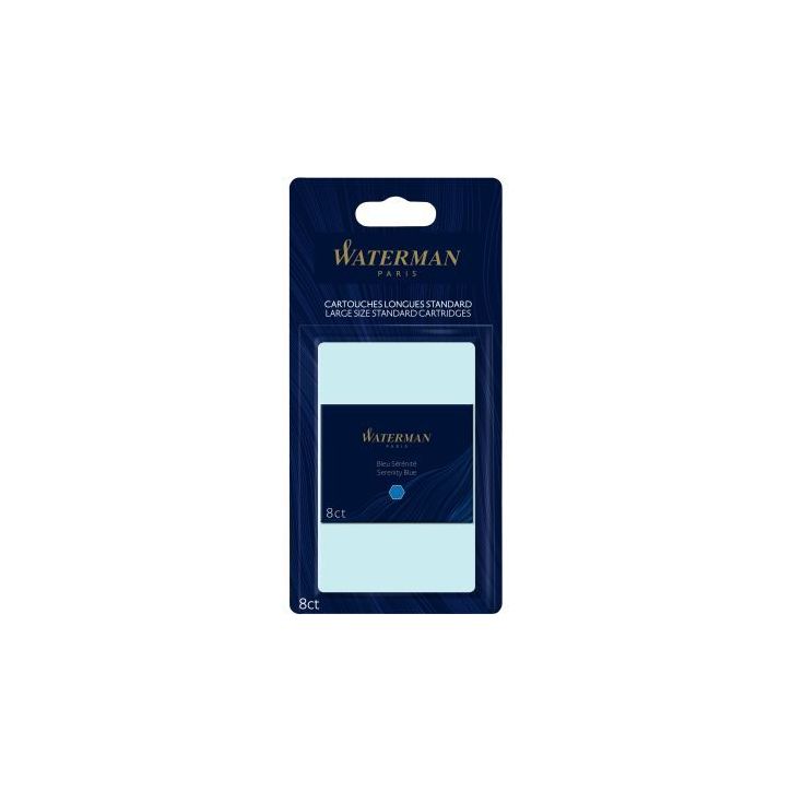 Blister de 8 cartouches longues Waterman bleues S0713021 WATERMAN