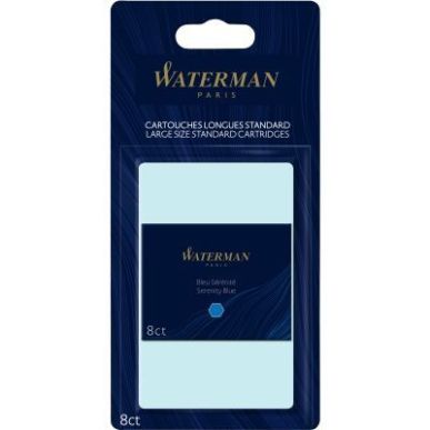 Achetez Blister de 8 cartouches longues Waterman bleues S0713021 WATERMAN pas cher sur Ma Rentrée S..