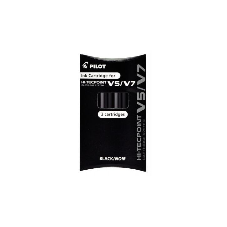 Etui de 3 recharges pour V5/V7 rechargeable noir 4902505444432 PILOT