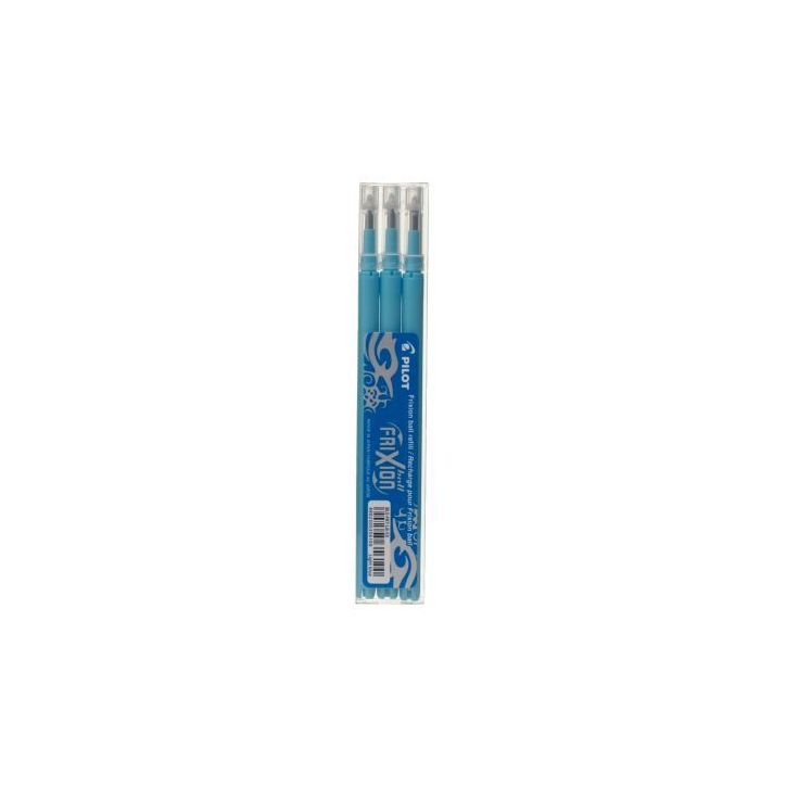 PILOT Set de 3 recharges pour roller FriXion Ball. Pointe moyenne 0,7 mm. Encre Turquoise
