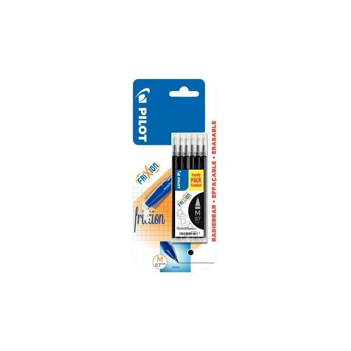 Blister de 6 recharges Frixion pointe moyenne noires 313191050131 FRIXION PILOT