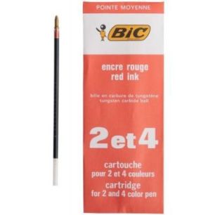 Achetez Recharge 2 - 4 couleurs pointe moyenne rouge 400814509 BIC pas cher sur Ma Rentrée Scolaire