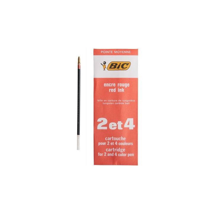 Recharge 2 - 4 couleurs pointe moyenne rouge 400814509 BIC