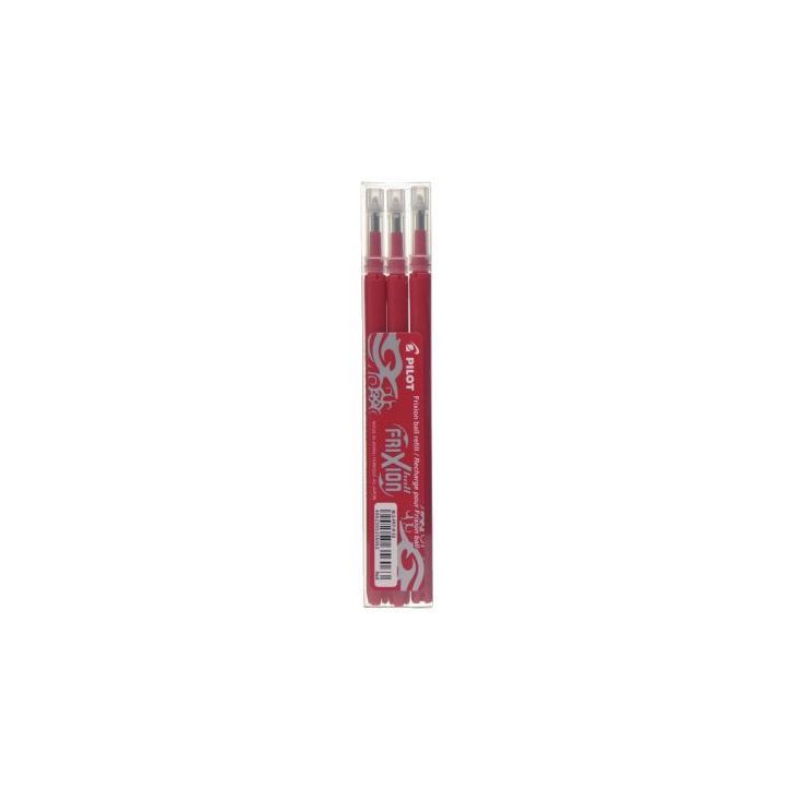 PILOT Set de 3 recharges pour roller FriXion Ball. Pointe moyenne 0,7 mm. Encre Rouge