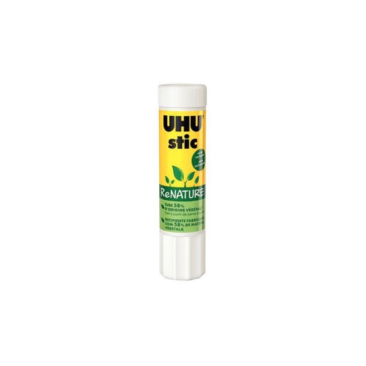 UHU Bâton de colle 21g Renature biologique 58% de matières premières d'origine végétale, 100% recyclable