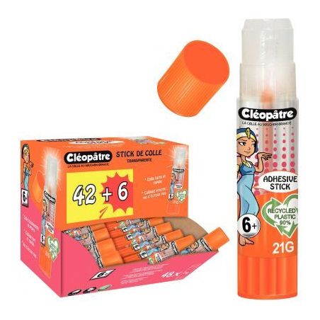 Achetez Pack de 42+6 colles de 21gr transparentes BA21ADX48 CLEOPATRE pas cher sur Ma Rentrée Scola..