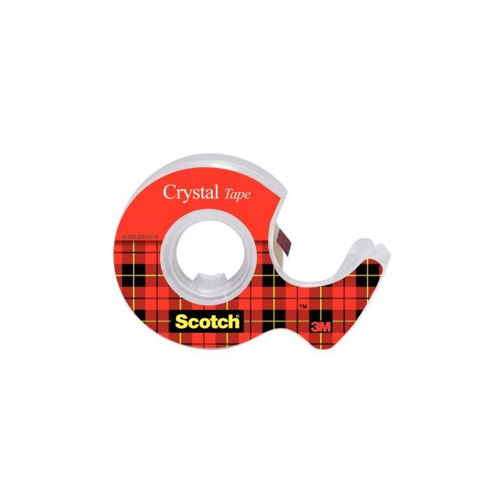 Rouleau Scotch Crystal transparent 19 mm x 7,5 m avec dévidoir A1122 3M