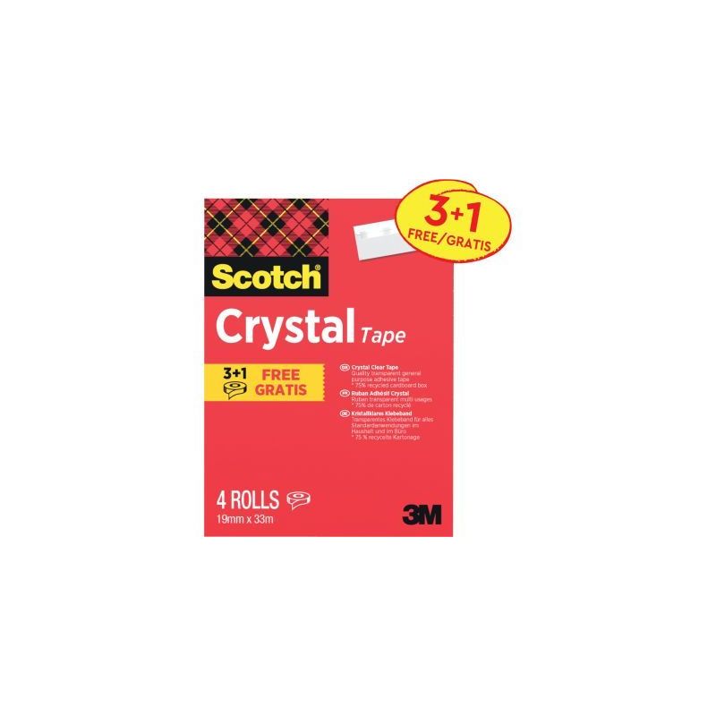Achetez Rouleau adhésif transparent Cristal 19mmx33m 3 rouleaux + 1 gratuit BP1494 SCOTCH 3M pas ch.. Achetez Rouleau adhésif transparent Cristal 19mmx33m 3 rouleaux + 1 gratuit BP1494 SCOTCH 3M pas ch..