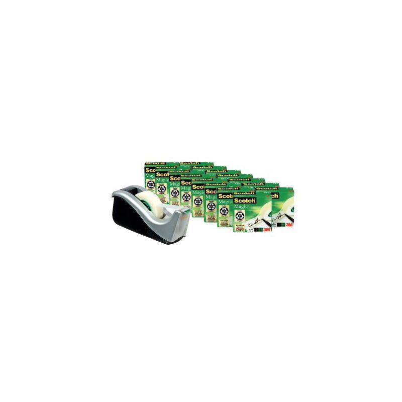 Achetez SCOTCH Lot de 16 rouleaux de ruban Magic invisible 19 mm x 33 m avec 1 dévidoir C60 pas che..