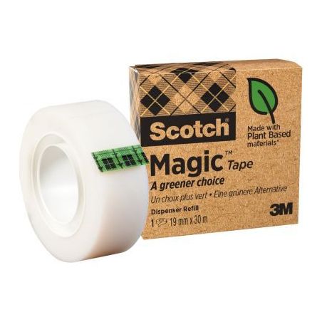 Achetez Rouleau adhésif invisible scotch Magic green, dimensions : 19mm x 30m L1187 SCOTCH 3M pas c..