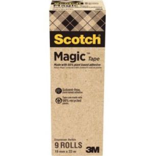 Achetez SCOTCH Boîte de 9 rubans Scotch Magic bague carton recyclé, 19mmx33m pas cher sur Ma Rentr..