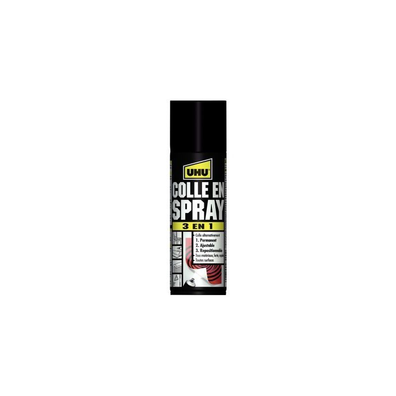 Achetez UHU Colle universelle en spray 3 en 1 : permanent, ajustable, repositionnable, 200ml pas che.. Achetez UHU Colle universelle en spray 3 en 1 : permanent, ajustable, repositionnable, 200ml pas che..