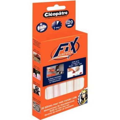 Achetez Blister de 20 bâtons de colle transparente pour le pistolet à colle code 56405 PO20RCT CLE..