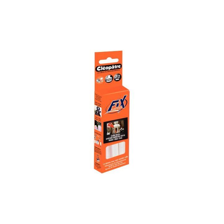 Blister de 12 recharges de colle verre extra forte pour pistolet 56405 PO12REF CLEOPATRE