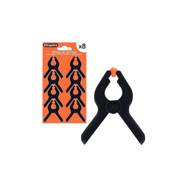 Blister de 8 pinces serre colle de 65mm BL8PINCE65MM CLEOPATRE
