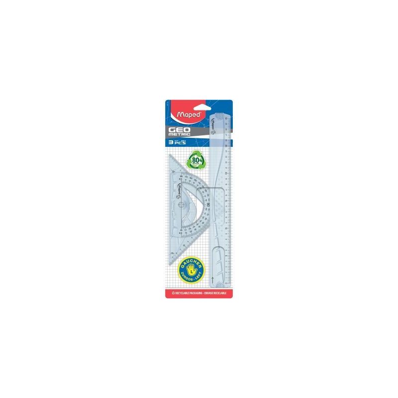 Achetez Set de 3 pièces de traçage pour gaucher GEOMETRIC 897118 MAPED pas cher sur Ma Rentrée Sc..