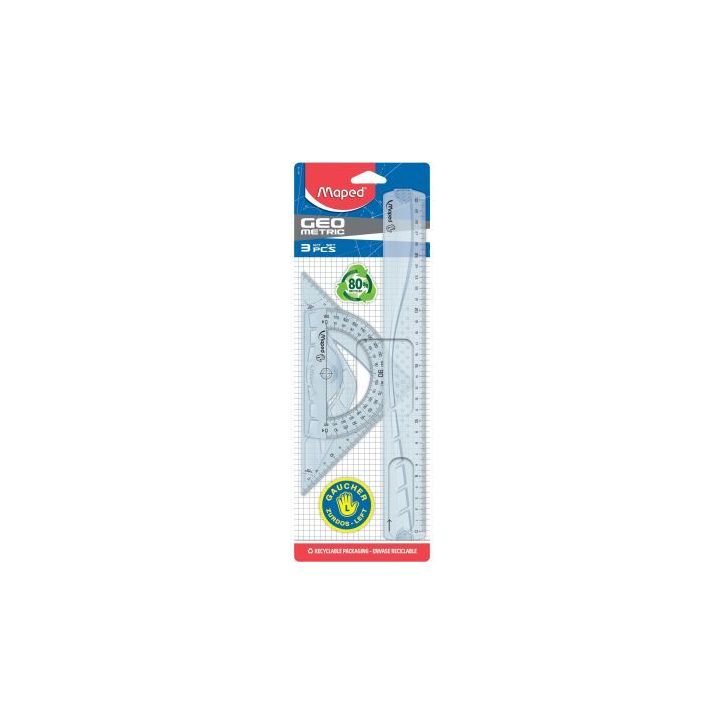 Set de 3 pièces de traçage pour gaucher GEOMETRIC 897118 MAPED