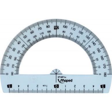 Achetez Rapporteur demi cercle 12 cm, 180° en plastique incassable Gradué en degrés 245910 MAPED ..