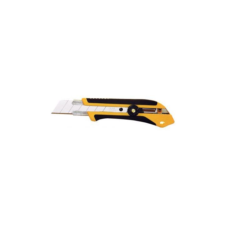 OLFA Cutter XH-1 Jaune Noir, manche en caoutchouc, blocage par molette, lame secable - Largeur lame 25 mm