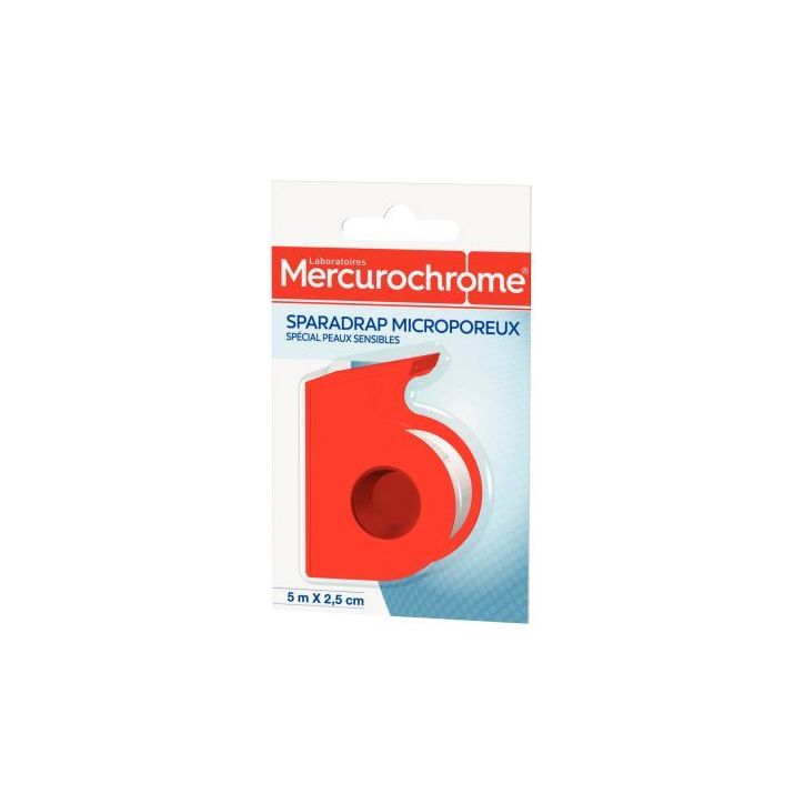 Sparadrap microporeux 5mx2,5cm 050420 MERCUROCHROME
