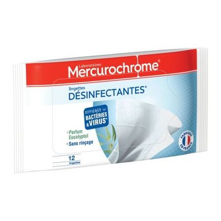 Achetez Etui de 12 lingettes désinfectantes 050471 MERCUROCHROME pas cher sur Ma Rentrée Scolaire