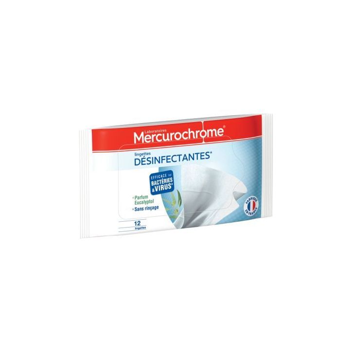 Etui de 12 lingettes désinfectantes 050471 MERCUROCHROME