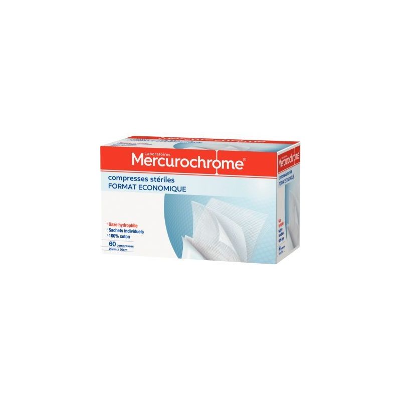 Achetez Boite de 60 compresses stériles 20x20cm 050455 MERCUROCHROME pas cher sur Ma Rentrée Scola.. Achetez Boite de 60 compresses stériles 20x20cm 050455 MERCUROCHROME pas cher sur Ma Rentrée Scola..