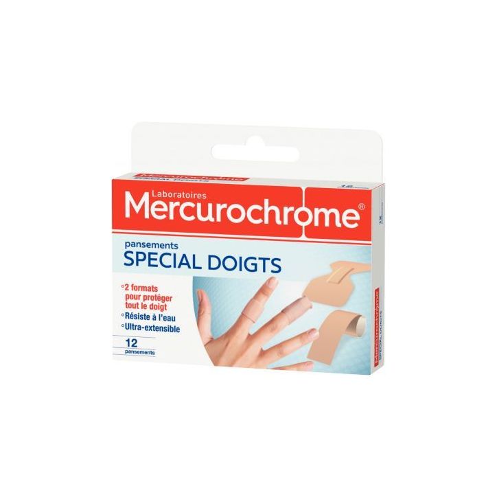 Boite de 12 pansements doigts 50220 MERCUROCHROME