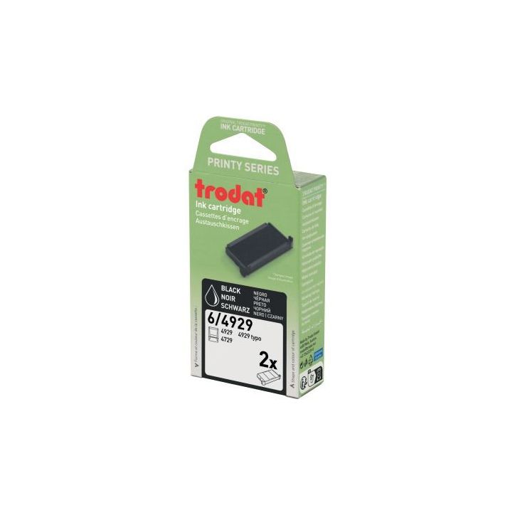 Blister de 2 cassettes 6/4929 encre noir B249291/4006 TRODAT