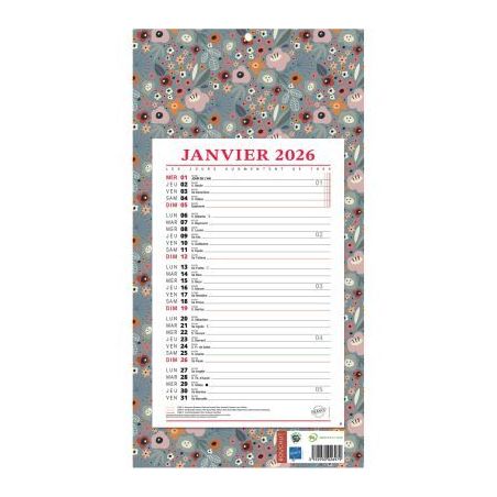 Achetez Calendrier mensuel 12 feuilles 36x19cm végétal PAP409V BOUCHUT GRANDREMY pas cher sur Ma R..