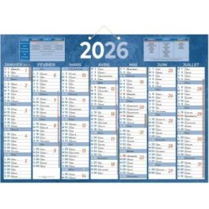 Achetez Calendrier semestriel 7 mois par face 38,5x54cm bleu PAP230B pas cher sur Ma Rentrée Scolai..