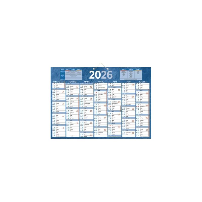 Achetez Calendrier semestriel 7 mois par face 38,5x54cm bleu PAP230B pas cher sur Ma Rentrée Scolai.. Achetez Calendrier semestriel 7 mois par face 38,5x54cm bleu PAP230B pas cher sur Ma Rentrée Scolai..