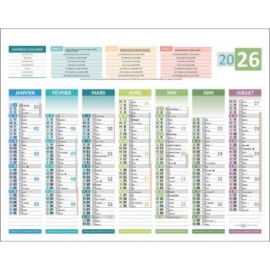 Achetez Calendrier semestriel 7 mois par face 4 saisons 21x26,5cm PAPSAISONSMINI BOUCHUT GRANDREMY p..