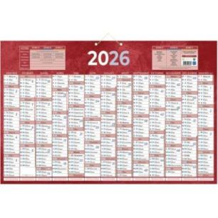 Achetez Calendrier annuel 13 mois 43x65cm rouge PAP228R pas cher sur Ma Rentrée Scolaire