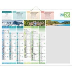 Achetez Calendrier 6 mois sur chaque face 4 saisons effaçable 43 x 55 cm PAPSAISONSEFF BOUCHUT GRAN..