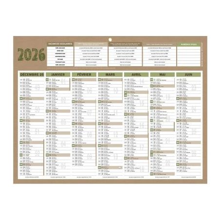Achetez Calendrier Natura médium 32x42cm PAPNATURAMED BOUCHUT GRANDREMY pas cher sur Ma Rentrée Sc..